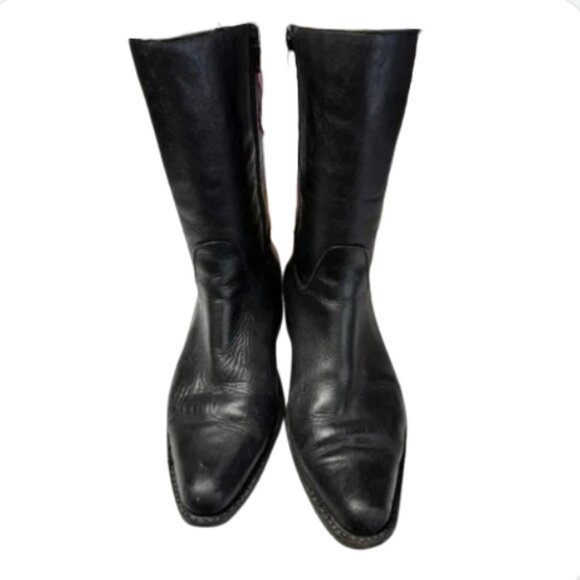 FRYE inside Zip Leather Pointed Toe Heeled Boots 8 women’s - Picture 2 of 9